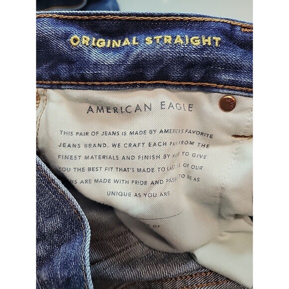 American Eagle Mens Jeans Size 28x26.5 Original Straight Distressed 100% Cotton - Picture 6 of 11